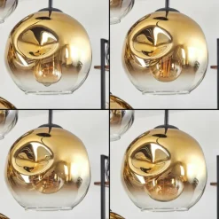 Ripoll Suspension, Boule lumineuse, Suspension Or, Clair, 4 lumières