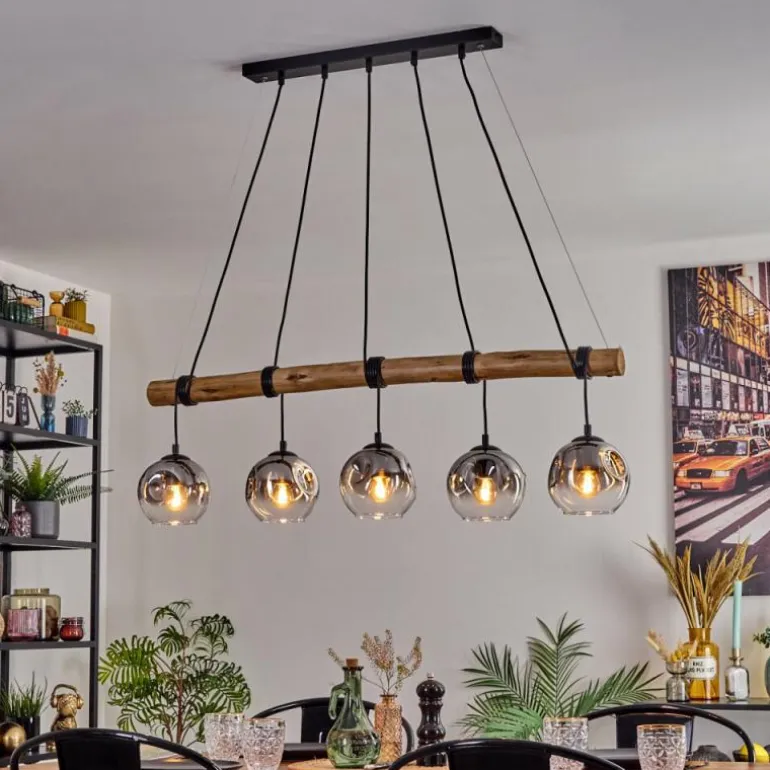 Ripoll Suspension, Boule lumineuse, Suspension Clair, Fumé, 5 lumières