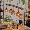 Ripoll Suspension, Boule lumineuse, Suspension Écru, Noir, 5 lumières