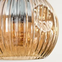 Ripoll Suspension, Boule lumineuse, Suspension Écru, Noir, 3 lumières