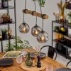 Ripoll Suspension, Boule lumineuse, Suspension Écru, Noir, 3 lumières