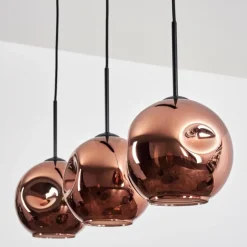 Ripoll Suspension, Boule lumineuse, Suspension Cuivré, 3 lumières