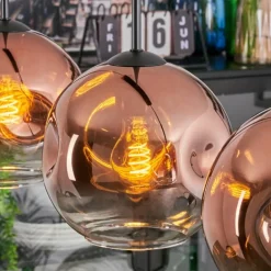 Ripoll Suspension, Boule lumineuse, Suspension Clair, Cuivré, 3 lumières