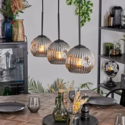 Ripoll Suspension, Boule lumineuse, Suspension Fumé, 3 lumières