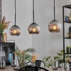 Ripoll Suspension, Boule lumineuse, Suspension Fumé, 3 lumières