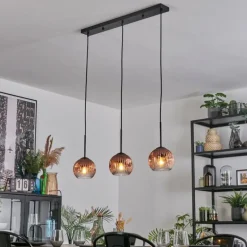 Ripoll Suspension, Boule lumineuse, Suspension Clair, Cuivré, 3 lumières