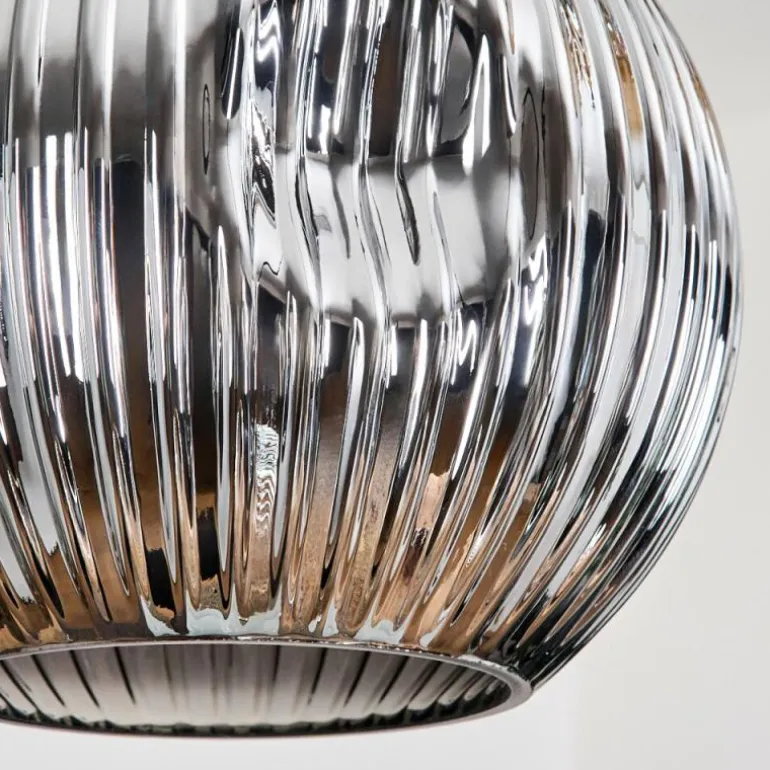 Ripoll Suspension, Boule lumineuse, Suspension, Suspension grappe Ambre, Chrome, Fumé, 3 lumières