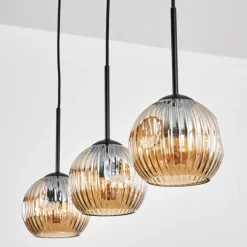 Ripoll Suspension, Boule lumineuse, Suspension Ambre, 3 lumières