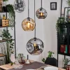 Ripoll Suspension, Boule lumineuse, Suspension, Suspension grappe Ambre, Fumé, 3 lumières