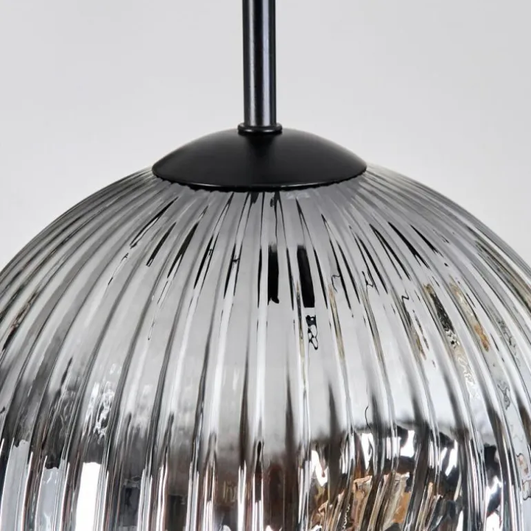 Ripoll Suspension, Boule lumineuse, Suspension grappe Ambre, Clair, Fumé, 3 lumières