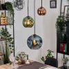 Ripoll Suspension, Boule lumineuse, Suspension grappe Bleu, Vert, Cuivré, 3 lumières