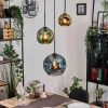 Ripoll Suspension, Boule lumineuse, Suspension grappe Bleu, Or, Vert, 3 lumières