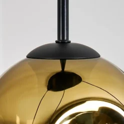 Ripoll Suspension, Boule lumineuse, Suspension grappe Bleu, Or, Vert, Cuivré, 4 lumières