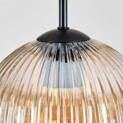 Ripoll Suspension, Boule lumineuse, Suspension grappe Ambre, Clair, Fumé, 5 lumières