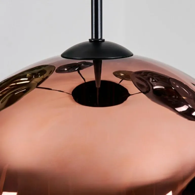 Ripoll Suspension, Boule lumineuse, Suspension grappe Bleu, Vert, Cuivré, 5 lumières