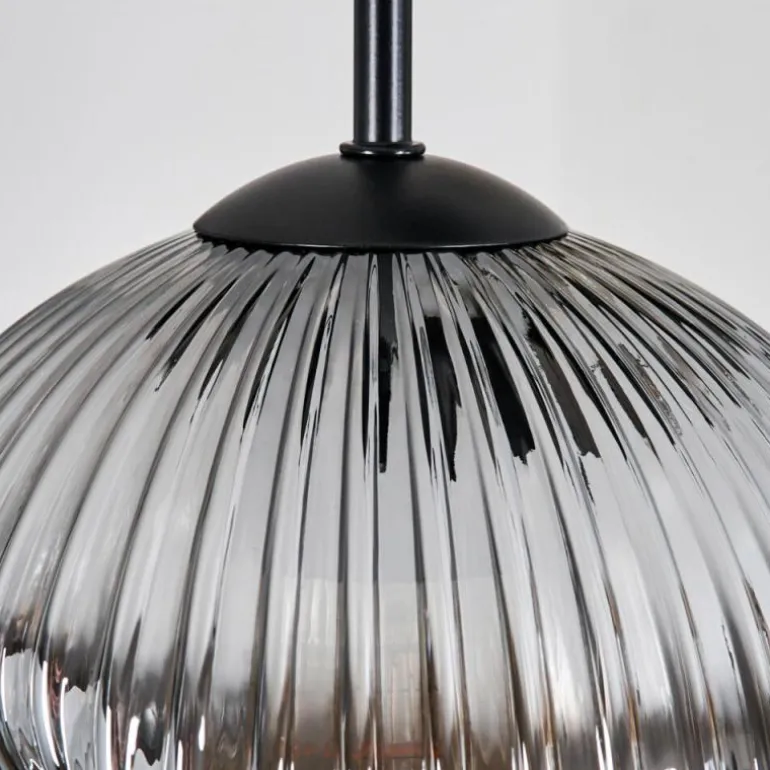Ripoll Suspension, Boule lumineuse, Suspension grappe Ambre, Clair, Fumé, 5 lumières
