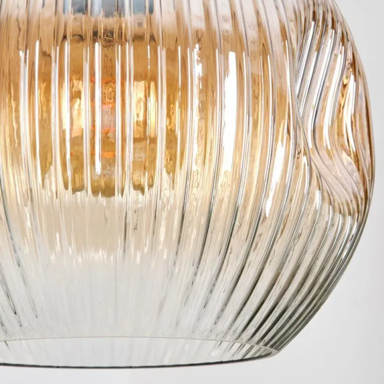 Ripoll Suspension, Boule lumineuse, Suspension grappe Ambre, Clair, Fumé, 5 lumières