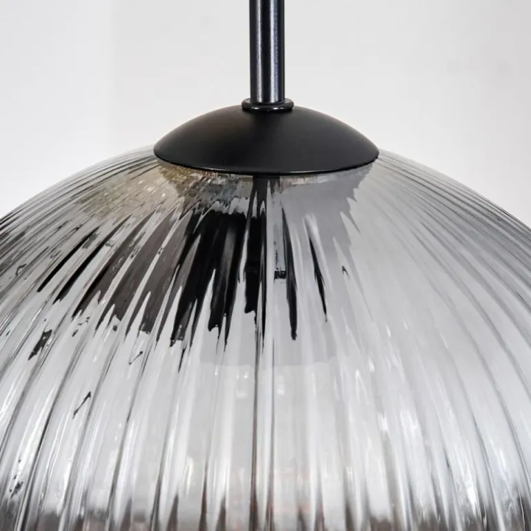 Ripoll Suspension, Boule lumineuse, Suspension grappe Ambre, Clair, Fumé, 5 lumières