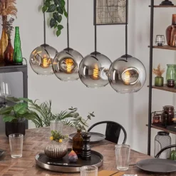 Ripoll Suspension Chrome, Clair, 4 lumières