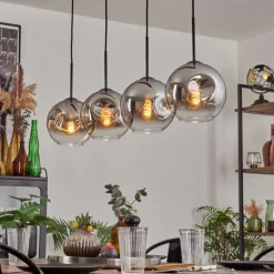Ripoll Suspension Chrome, Clair, 4 lumières