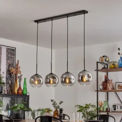 Ripoll Suspension Chrome, Clair, 4 lumières