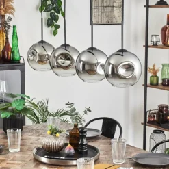 Ripoll Suspension Chrome, Clair, 4 lumières