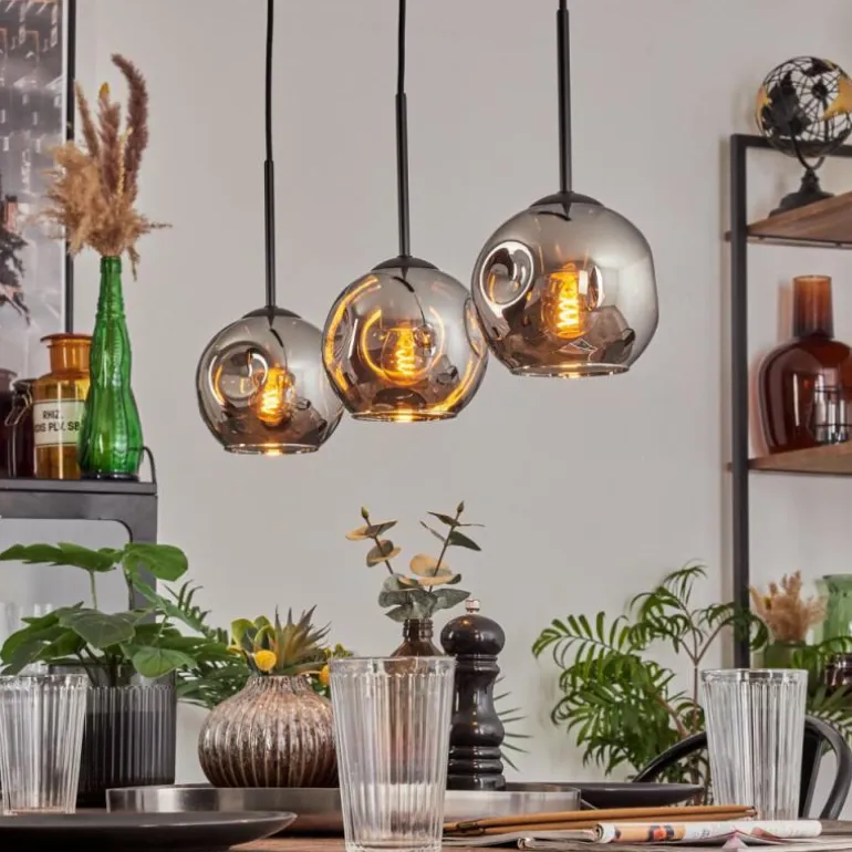 Ripoll Suspension Chrome, Fumé, 3 lumières