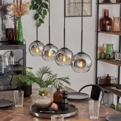 Ripoll Suspension Chrome, Clair, 4 lumières