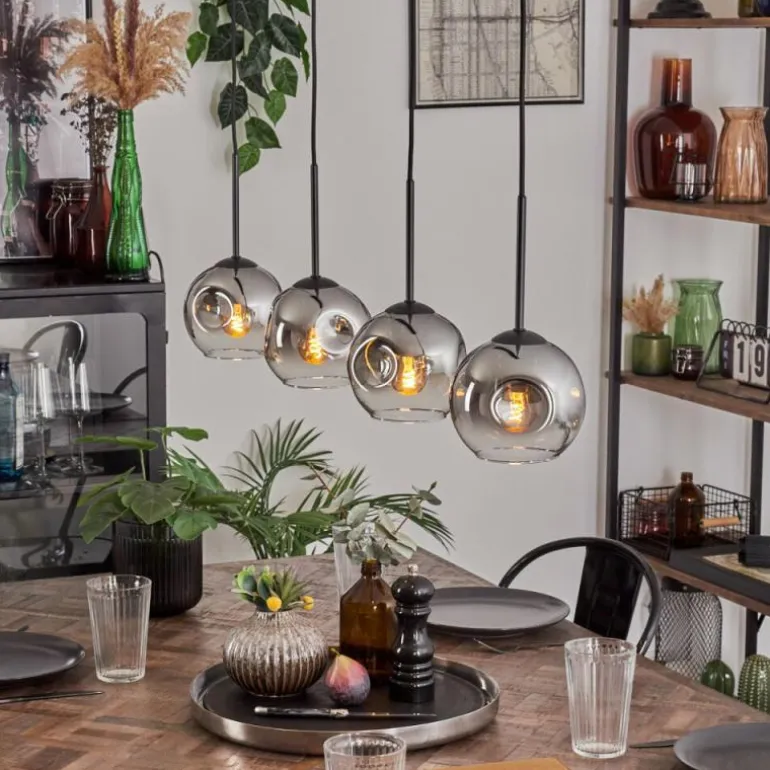 Ripoll Suspension Chrome, Clair, 4 lumières