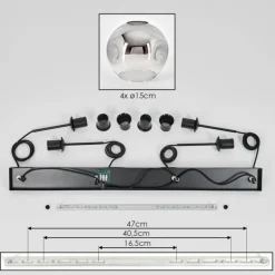 Ripoll Suspension Chrome, Clair, 4 lumières