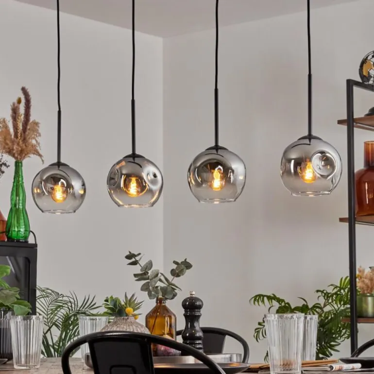 Ripoll Suspension Chrome, Clair, 4 lumières