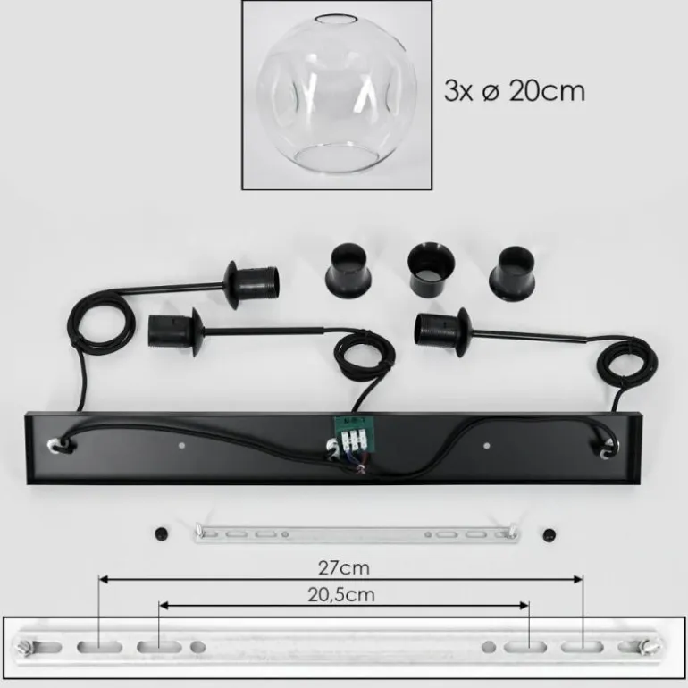 Ripoll Suspension Clair, 3 lumières
