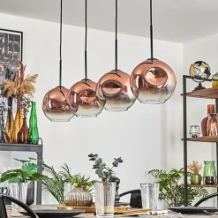 Ripoll Suspension Clair, Cuivré, 4 lumières