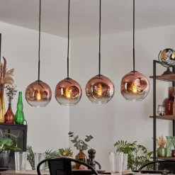 Ripoll Suspension Clair, Cuivré, 4 lumières