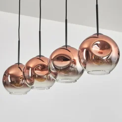 Ripoll Suspension Clair, Cuivré, 4 lumières