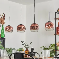 Ripoll Suspension Clair, Cuivré, 4 lumières
