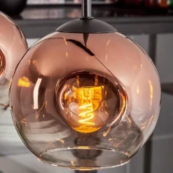 Ripoll Suspension Clair, Cuivré, 4 lumières