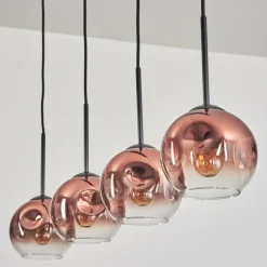 Ripoll Suspension Clair, Cuivré, 4 lumières