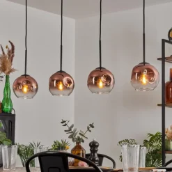 Ripoll Suspension Clair, Cuivré, 4 lumières