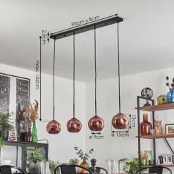 Ripoll Suspension Cuivré, 4 lumières