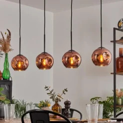 Ripoll Suspension Cuivré, 4 lumières