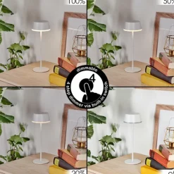 Romdrup Lampe de table d'extérieur, Lampe à poser LED Blanc, 1 lumière