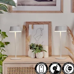 Romdrup Lampe de table d'extérieur, Lampe à poser LED Blanc, 1 lumière