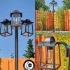 Réverbère Trosa Noir, 3 lumières