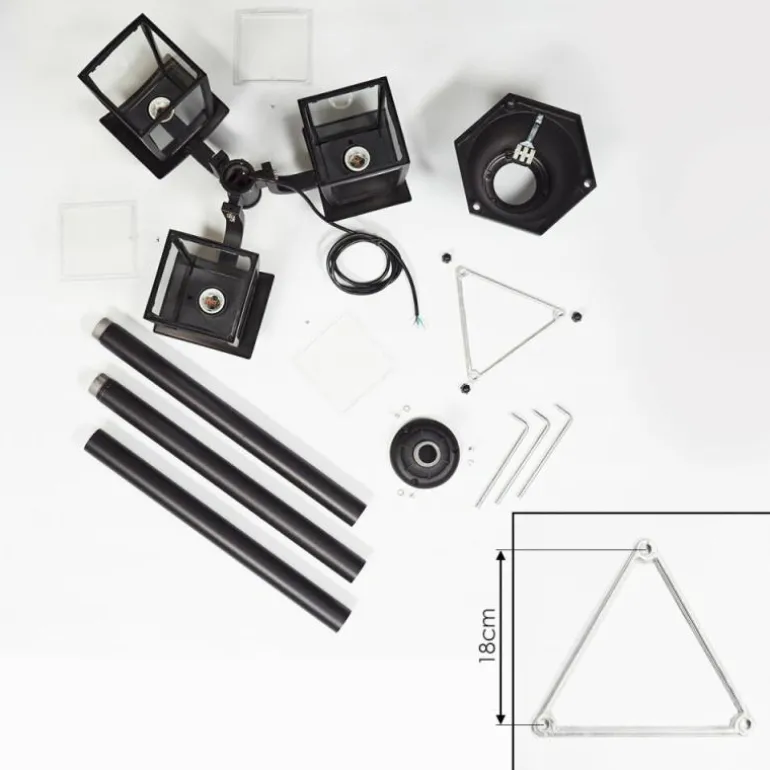 Réverbère Trosa Noir, 3 lumières