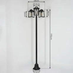 Réverbère Trosa Noir, 3 lumières