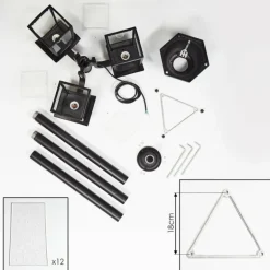 Réverbère Trosa Noir, 3 lumières