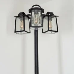 Réverbère Trosa Noir, 3 lumières