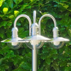 Réverbère Elima Acier inoxydable, Transparent, 3 lumières