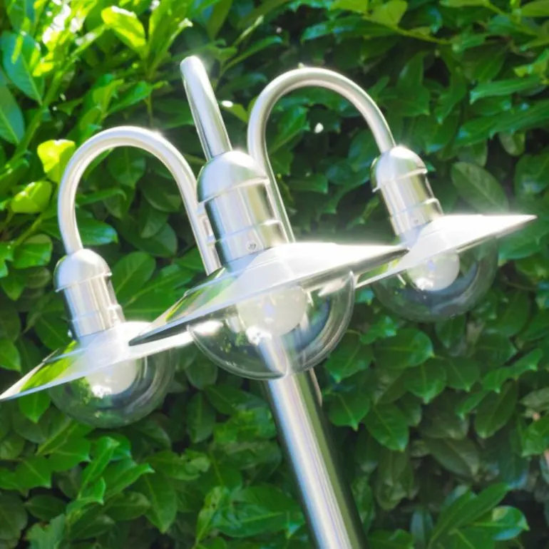 Réverbère Elima Acier inoxydable, Transparent, 3 lumières
